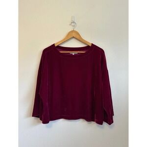 NWT Cupcakes and Cashmere Leiden Velvet Fuchsia Pink Top | Size Small